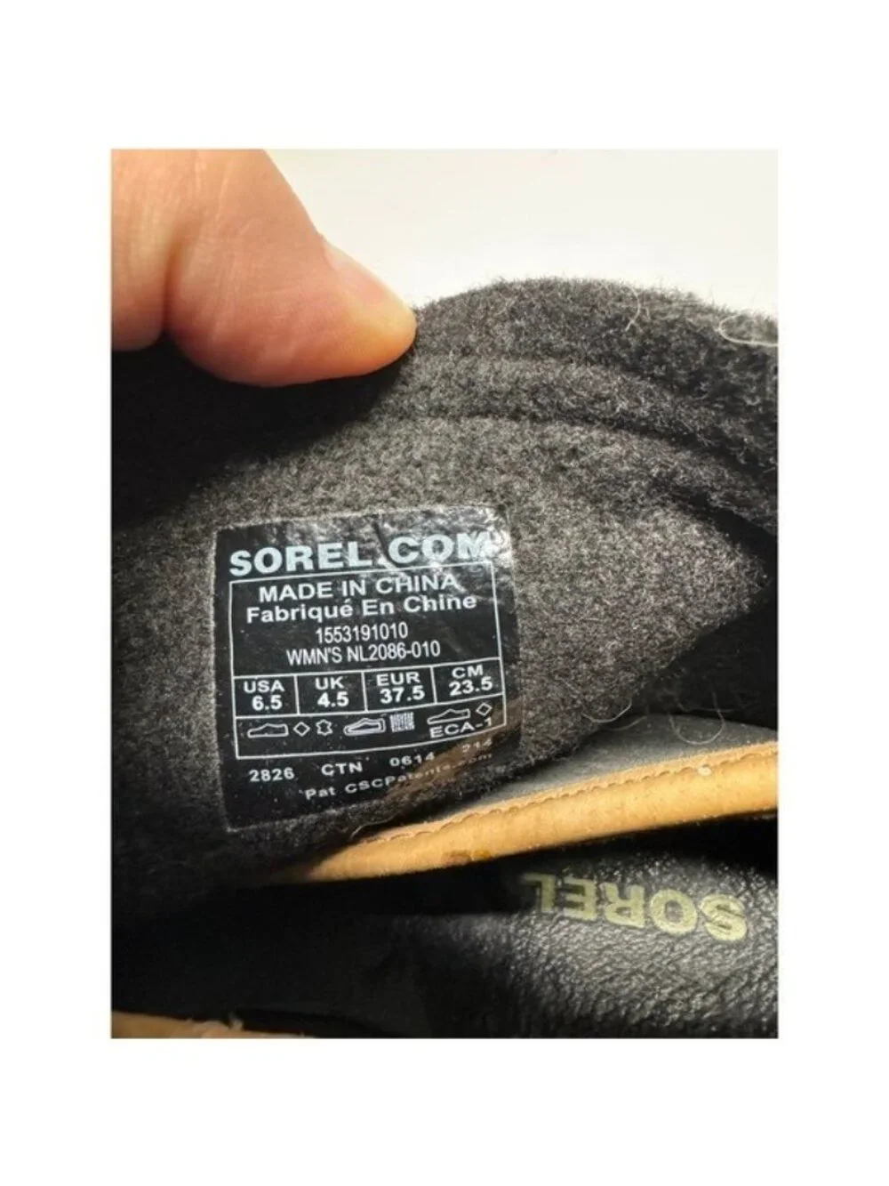 Sorel Medina III Rain Boots Black Tan Gold Heel Ankle Booties Womens 6.5 - Picture 6 of 9